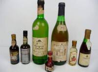 Lote 1600059 - Lote de 7 garrafas para coleccionadores, garrafa de vinho branco - Pasmados - 1981, garrafa de vinho branco - Garrafeira Cumeada - colheita de 1978 e 5 garrafas miniaturas de vinhos e licores