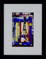 Lote 5094 - D`Assumpção (1926-1969) - Original - Acrílico sobre papel, assinado, datado de 1966, motivo "Torre Eiffel", com 27x17 cm (moldura com 45,5x35,5 cm). Óleo sobre tela deste pintor foi vendido numa leiloeira de Lisboa por € 60.000 em Maio de 2015