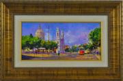 Lote 5110 - Mota Urgeiro - Original - Pintura a óleo sobre madeira, assinada, título "Eléctrico na Estrela - Lisboa", com 24x50 cm (moldura dourada com 50x76 cm). Óleo deste autor foi vendido por € 3.400 numa leiloeira de Lisboa. Nota: Mota Urgeiro é considerado o expoente máximo do impressionismo em Portugal, como reconhecimento pela qualidade artística das suas obras de arte, foi premiado com a Medalha de Ouro da Sociedade Nacional de Belas Artes em 1973