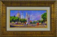 Lote 5110 - Mota Urgeiro - Original - Pintura a óleo sobre madeira, assinada, título "Eléctrico na Estrela - Lisboa", com 24x50 cm (moldura dourada com 50x76 cm). Óleo deste autor foi vendido por € 3.400 numa leiloeira de Lisboa. Nota: Mota Urgeiro é cons