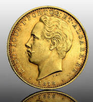 Lote 5084 - Moeda de ouro de 10.000 Reis de D. Luís I de 1878. peso: 17,7 gr. Dim: 29 mm. Notas: moeda idêntica foi à praça com uma estimativa de € 900 numa leiloeira do Porto