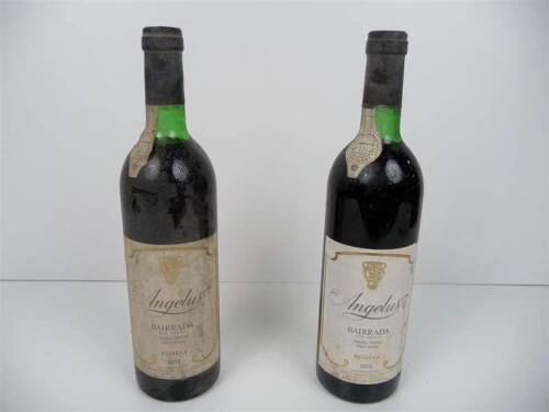 Lote 1600187 - Lote de 2 garrafas de Vinho Tinto, Angelus - Bairrada - reserva de 1984, Nota: garrafas provenientes de uma garrafeira particular onde estavam armazenadas com todas as condições necessárias ao seu perfeito acondicionamento