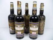 Lote 1600372 - Lote de 5 garrafas de Vinho do Porto Grande Reserva - da Companhia Geral da Agricultura das vinhas do Alto Douro, garrafas antigas para coleccionador, com perdas