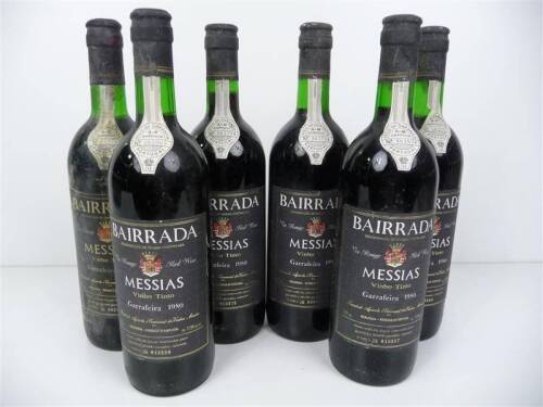 Lote 1600555 - Lote de 6 garrafas de Vinho Tinto, Bairrada - Messias - garrafeira 1980, garrafas numeradas, Nota: garrafas provenientes de uma garrafeira particular onde estavam armazenadas com todas as condições necessárias ao seu perfeito acondicioname