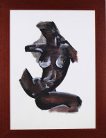 Lote 4495 - Alfredo Coelho (n.1959) - Original - Técnica mista sobre papel, assinado, motivo "Torso de Mulher", com 98x70 cm (moldura com 114x86 cm). Obra deste autor foi vendida por € 2.932 na Oportunityleiloes. Nota: Alfredo Coelho nasceu em 1959 em An