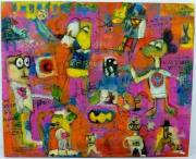 Lote 284 - Quadro com pintura a óleo sobre tela de Barbara Leahman - ORIGINAL - motivo "Mensagem", com 82x101 cm