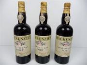 Lote 318 - Lote de 3 garrafas de vinho do Porto Mackenzie´s - choice old tawny - medium rich, garrafas antigas para coleccionador, com perda, Com nível aceitável para idades superiores a 10/15 anos