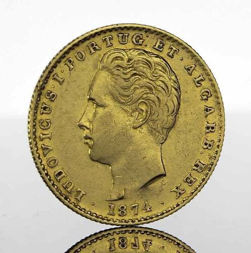 Lote 26 - Moeda de Ouro - 2000 Reis de D. Luís I de 1874. Peso: 3.55 g. Notas: moeda ifoi à paraça por € 200 na leiloeira Numisma