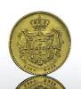 Lote 42 - Moeda de ouro - 2.000 Reis de D. Pedro V de 1857. Peso: 3.55 g. Notas: moeda idêntica foi vendida por € 333 na oportunityleiloes - 2