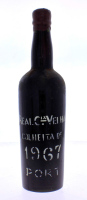 Lote 1209 - Garrafa de Vinho do Porto, Real Companhia Velha, Colheita 1967, Companhia Geral da Agricultura das Vinhas do Alto Douro, (750ml-20%vol). Nota: Garrafa idêntica do mesmo ano e LBV à venda em site da especialidade €175,00 - http://www.garrafeira