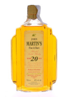 Lote 1219 - Garrafa de Whisky, James Martin´s, 20 anos, Fine & Rare, Blended Scotch, Escócia, (700ml-43%vol). Nota: garrafa idêntica a esta foi vendida por € 172,50 em www.oportunityleiloes.com. Em caixa de cartão original