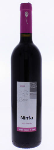 Lote 1290 - Garrafa de Vinho tinto, Ninfa 2005, Touriga Nacional e Syrah , Vinho Regional do Ribatejo, S A. João Teodósio Matos Barbosa & Filhos Ltd. Rio Maior,(750ml - 13%vol).