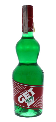 Lote 1306 - Garrafa de Licor Menta, GET 27, França, (Importado), (700ml-21%vol). Nota: Garrafa idêntica de 1 L à venda em site da especialidade € 21,20 - http://www.garrafeiranacional.com/get-27-peppermint.html  