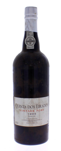 Lote 1328 - Garrafa de Vinho do Porto, Quinta dos Eirados, Colheita 1999, Vintage, engarrafado em 2001, Quinta de Santa Eufêmia, Parada do Bispo, Douro, (750ml-19,5%vol).