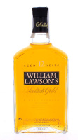 Lote 1578 - Garrafa de Whisky William Lawson´s, 12 anos, Scottish Gold, Finest Blended, Escócia, (700ml-40%vol). Nota: garrafa idêntica a esta foi vendida por € 18,40 em www.oportunityleiloes.com. Cem caixa de metal.