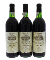 Lote 1781 - Três garrafas de Vinho Tinto, Borlido, Colheita 1991, Bairrada-Doc, Caves Borlido, Sangalhos, (750ml-12%vol). Nota: Rótulos ligeiramente danificados.