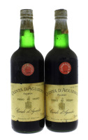 Lote 1854 - Duas garrafas de Vinho Tinto Velho, Quinta D´Aguieira, Garrafeira, Colheita 1978, Conde d´Àgueda, Medalhado, Manuel José Homem de Mello, Àgueda, (650ml-11,9º) Nota: Ligeira perda.