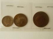 Lote 1620021 - Lote de 3 moedas de cobre D. Luis I, V Reis de 1882, X Reis de 1883 e XX Reis de 1884, BC