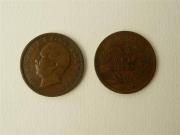 Lote 1620224 - Lote de 6 moedas de Bronze de XX Reis, República Portuguesa, datadas de 1883 sendo 2 moedas de 1885, BC