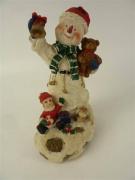 Lote 1640311 - Caixa de música de resina em forma de boneco de neve com decoração natalícia e música de Natal, usada