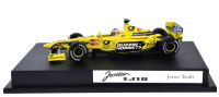 Lote 76 - Miniatura Automóvel F1 Jordan EJ10 Jarno Trulli – Hot Wheels, Escala 1:43 – Notas: Novo, em embalagem de origem, sem falhas