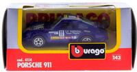 Lote 186 - Miniatura Bburago automóvel Porche 911 de rally, escala 1/43 produzido em Italia em 1992, com o nº 11 e conduzido por J.M. Almeras com diversa publicidade. Nota: Embalagem original, novo. Peça de colecção vintage, modelo 4114.