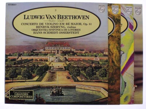 Lote 11 - Conjunto de 4 discos vinil, LP - 33 rpm, musica e Intérpretes diversos: 2 discos LP - Ludwig Van Beethoven, 2 discos - Dmitri Chostakovitch e Olivier Messiaen. Nota: Capas com sinais de uso e desgaste, pode apresentar riscos ou empeno.