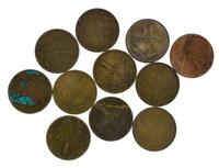 Lote 3899 - Colecção completa das 11 Moedas de 1 Escudo, da República Portuguesa, em bronze, de 1969 a 1979.