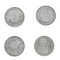 Lote 3984 - Colecção de 4 Moedas, da República Portuguesa, em Prata Proof de 925, sendo 1 moeda de 100 Escudos Passagem do Cabo Bojador de 1987, 1 moeda de 100 Escudos Nuno Tristão de 1987, 1 moeda de 100 Escudos Diogo Cão de 1986 e 1 moeda de 100 Escudos