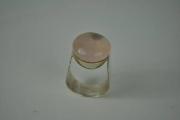 Lote 1670368 - Anel de prata com pedra cor de rosa, tamanho 14, com peso total de 9,8 gr, usado