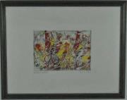 Lote 5 - Quadro com pintura de técnica mista sobre papel de Horta e Costa - ORIGINAL - datado de 1991, motivo "Abstracto", com 22x32 cm