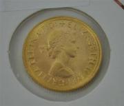 Lote 66 - Libra de ouro Elizabeth II de 1958 em estado soberba