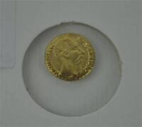 Lote 186 - Moeda de ouro Imperador Maximiliano de 1865. com 0,3gr