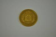 Lote 453 - Moeda de ouro de 5000 Mil Reis de LUDOVICUS I de 1862, com 8,8gr, em estado MBC