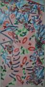 Lote 477 - Quadro com aguarela sobre papel de Gerardo Burmester - ORIGINAL - motivo "Abstracto", com 290x150 cm