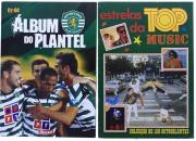 Lote 959 - CONJUNTO DE CADERNETAS – Conjunto de 2 cadernetas, “Estrelas da Top Music” com 120 autocolantes, completa e caderneta “Álbum do Plantel do Sporting”, época 2007/2008, completa, jornal Record.
