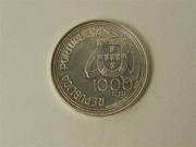 Lote 1720025 - Moeda de prata de 1.000$00 - “Tratado de Tordesilhas”, 1994, com 28 gr, MBC