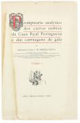 Lote 14 - LIVRO “PROMPTUARIO AMNALYTICO DOS CARROS NOBRES DA CASA REAL PORTUGUESA E DAS CARRUAGENS DE GALA” Tomo I e único Por Monsenhor Conego J. M. Pereira Botto. Editora: Imprensa Nacional 1909. Livro com valor estimado de € 100 no mercado profissional. Livro de capa de brochura. Dim: 29x18,5x2 cm . Nota: sinais de manuseamento, conforme foto