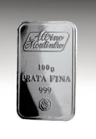 Lote 4079 - BARRA DE PRATA FINA, 100 GRAMAS - Barra de Prata Fina 999,9 de 100 g. com Certificado de Garantia emitido por Albino Moutinho Lda, em bolsa própria individualmente acondicionada. Barra idêntica vendida por € 241,50 na Oportunity Leilões em htt