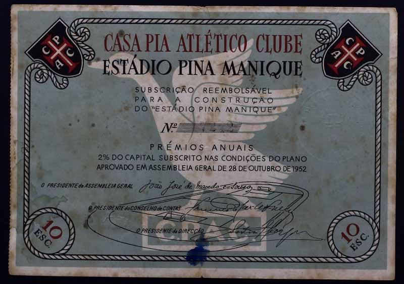 Sold at Auction: Casa Pia Atlético Clube Estádio Pina Manique