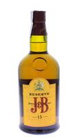 Lote 1148 - WHISKY J&B - Garrafa de Whisky, J & B, 15 anos, Reserve, Finest Old Scotch, Justerini & Brooks, Produzido na Escócia, (700ml - 43%vol). Nota: garrafa idêntica à venda por € 25,75. Com embalagem de cartão. Consultar http://www.garrafeiradecelas