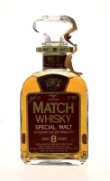 Lote 1177 - WHISKY MATCH - Garrafa Decanter de Whisky, Match, Special Malt, 8 Anos, (750ml – 46%vol). Nota: garrafa idêntica à venda por € 70. Ligeira perda. Consultar http://www.ebay.it/itm/old-bottle-special-malt-scotch-whisky-match-8yo-cl-75-46-/31167