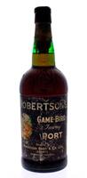 Lote 1239 - ROBERTSON´S PORTO - Garrafa de Vinho do Porto, Robertson´s, Game-Bird, Tawny, Robertson Bros & Ca, (750ml aprox). Nota: rótulos danificados