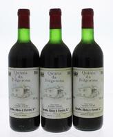 Lote 1347 - QUINTA DA FOLGOROSA - 3 garrafas de Vinho Tinto, Colheita 1984, Carvalho, Ribeiro & Ferreira, (750ml - 11,5%vol)