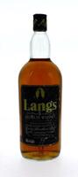 Lote 1548 - WHISKY LANGS 5 YEARS - Garrafa de Whisky, Lang´s, 5 Anos, (1000ml aprox). Nota: Rótulo ligeiramente danificado