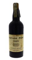 Lote 1618 - PORTO BORGES - Garrafa de Vinho do Porto, Borges, Colheita 1985, Vintage Port, Borges & Irmão, (750ml). Nota: garrafa idêntica à venda por € 51,50. Rótulo danificado. Consultar http://www.lojadovinho.com/loja/vinhos-generosos/vinho-do-porto-vi