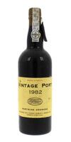 Lote 1740 - PORTO BORGES - Garrafa de Vinho do Porto, Colheita 1982, Vintage Port, Vinhos Borges, (750ml – 20%vol). Nota: garrafa idêntica à venda por € 65,00. Rótulos danificados. Consular. http://www.garrafeiranacional.com/1982-borges-vintage-porto.html