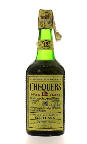 Lote 1773 - CHEQUERS - Garrafa de Whisky, 12 Anos, Blended Scotch. (750ml – 43%vol)