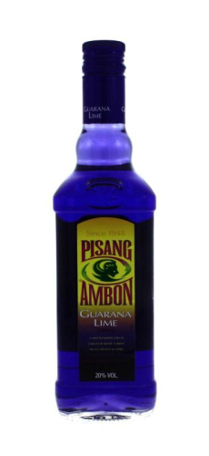 Lote 1776 - LICOR PISANG AMBON – Garrafa de Licor, Guarana Lime, Holanda, (700ml – 20%vol)