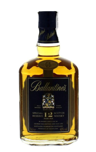 Lote 1802 - WHISKY BALLANTINES - Garrafa de Whisky, Ballantines 12 anos, Special Reserve, George Ballantines & Son Ltd.,(700ml - 40%vol). Nota: com caixa em metal